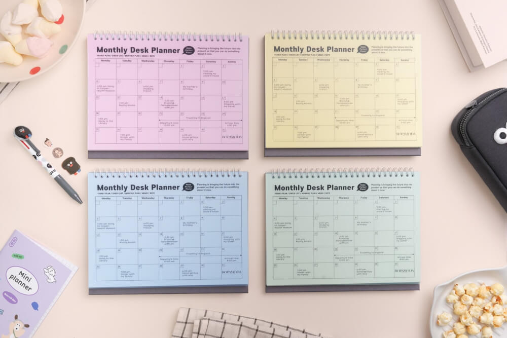สมุดแพลนเนอร์แบบตั้งโต๊ะ Ropamoda month Desk planner สีฟ้า